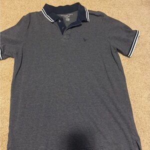 Men's Navy Striped Polo Shirt LIKE NEW